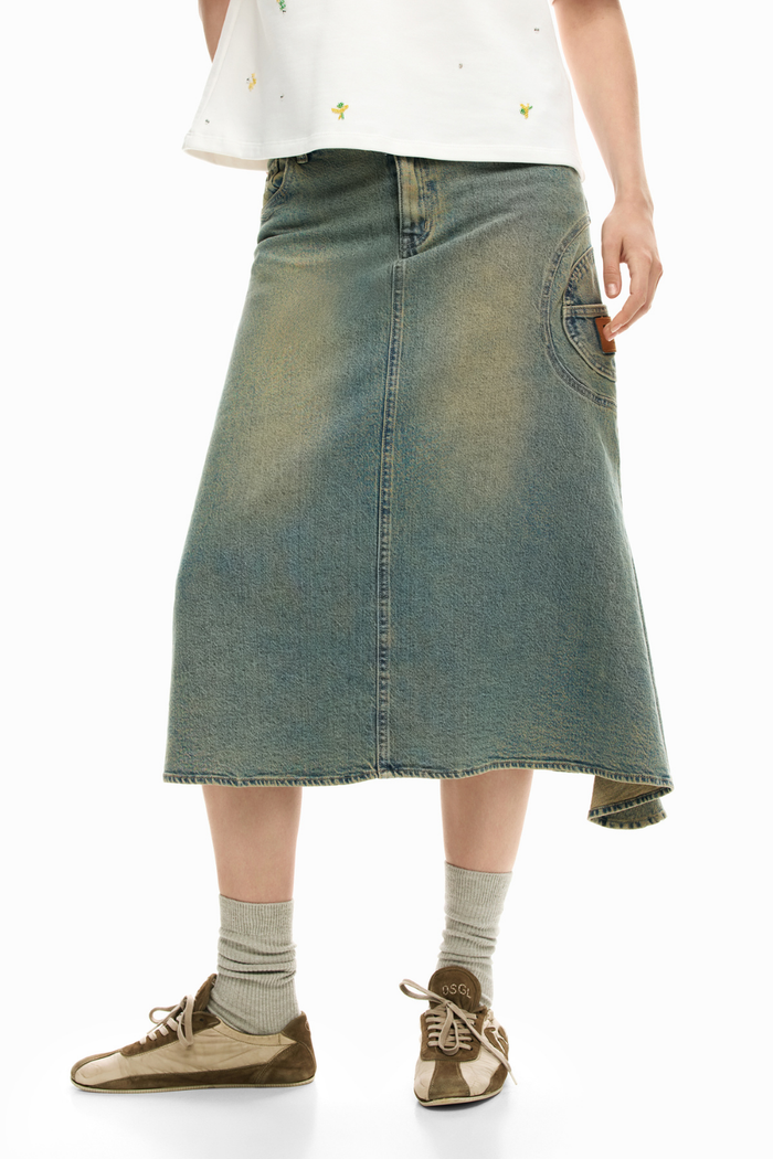 Desigual Asymmetrical Denim Skirt Pre-Order