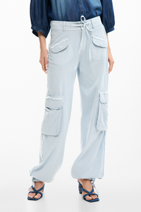 Desigual Cargo Pants Light Blue