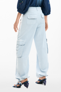 Desigual Cargo Pants Light Blue
