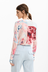 Desigual Collage Knit Sweater Pink
