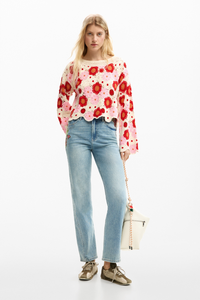 Desigual Crochet Floral Knit