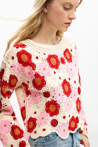 Desigual Crochet Floral Knit