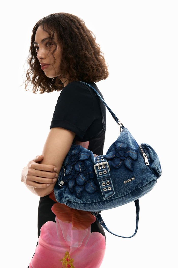 Desigual Denim Floral Handbag Pre-Order