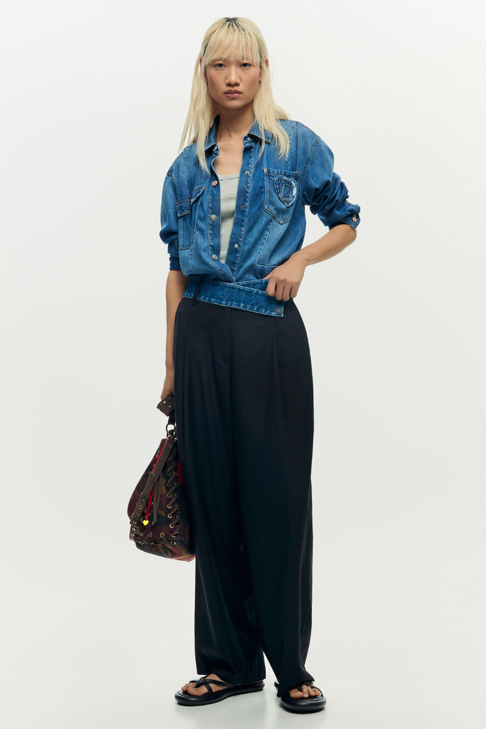 Desigual Denim Waist Pants Black