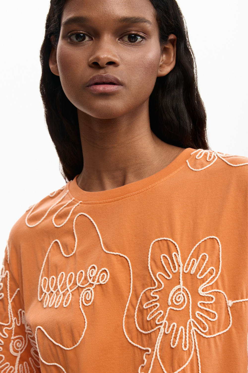 Desigual Embroidered Flowers T-Shirt Pre-Order