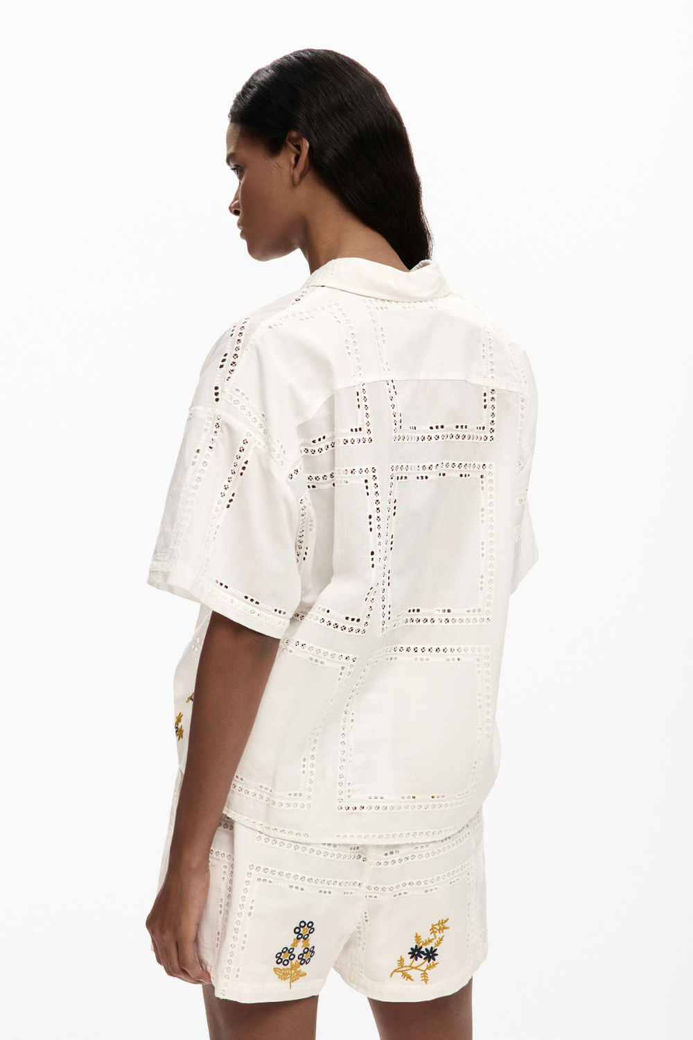 Desigual Embroidered Shirt White