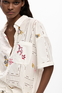 Desigual Embroidered Shirt White
