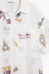 Desigual Embroidered Shirt White