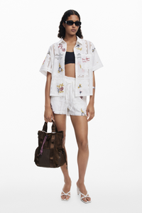 Desigual Embroidered Shirt White
