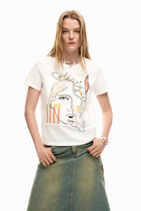 Desigual Face Logo T-Shirt White