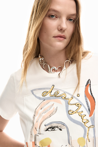 Desigual Face Logo T-Shirt White