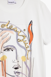 Desigual Face Logo T-Shirt White