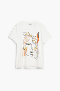 Desigual Face Logo T-Shirt White