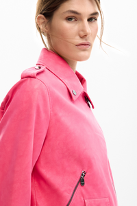 Desigual Faux Leather Jacket Pink