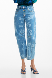 Desigual Floral Barrel Jeans