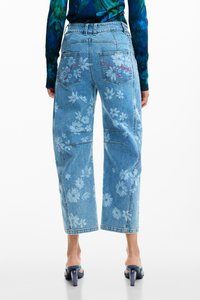 Desigual Floral Barrel Jeans