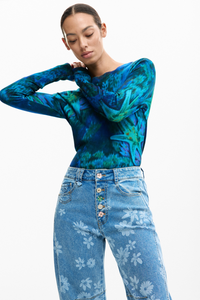 Desigual Floral Barrel Jeans