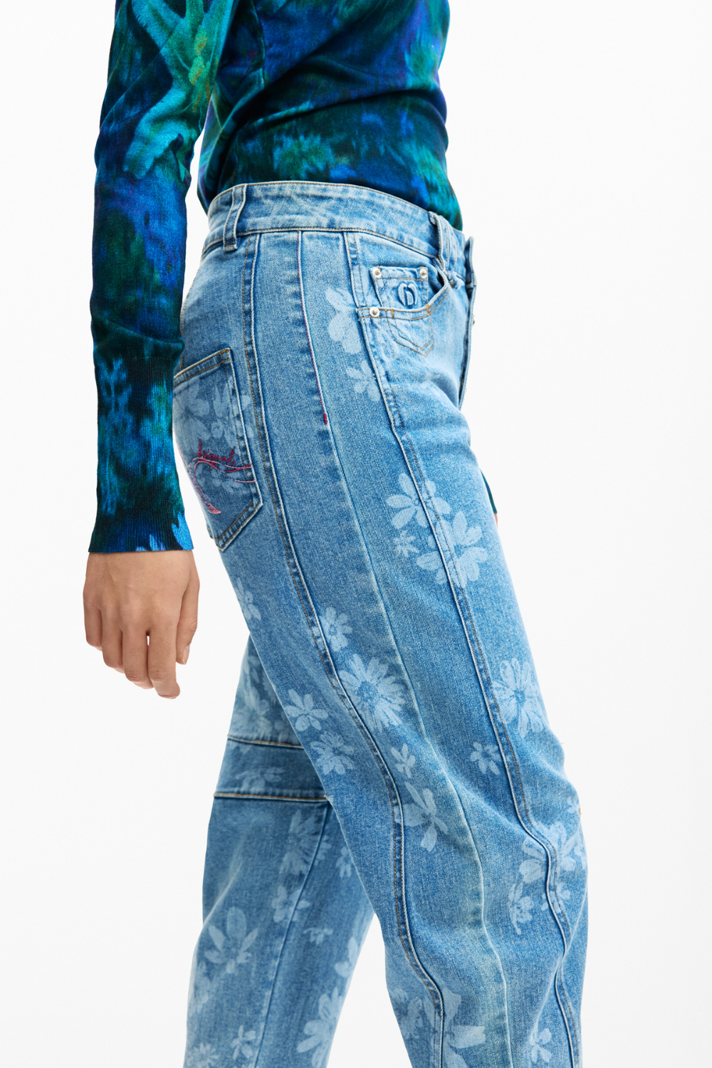 Desigual Floral Barrel Jeans