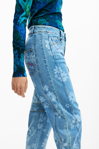 Desigual Floral Barrel Jeans