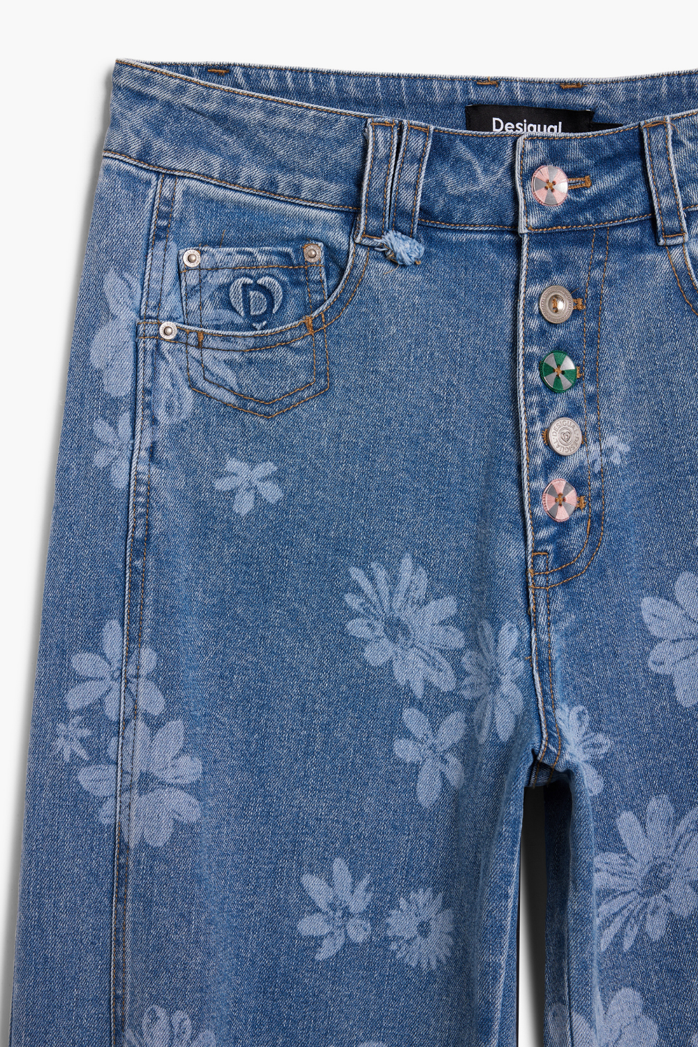 Desigual Floral Barrel Jeans