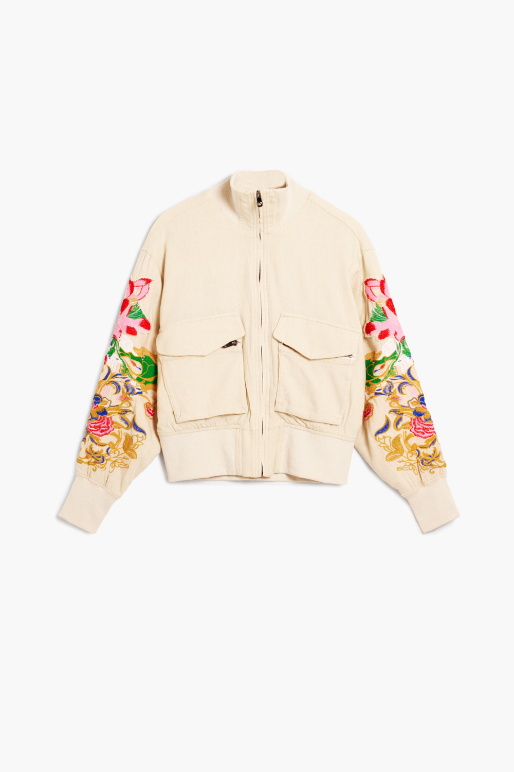 Desigual Floral Patch Jacket Cream