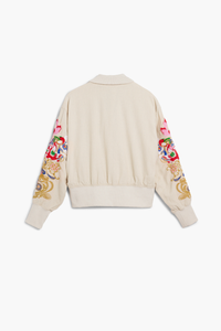 Desigual Floral Patch Jacket Cream