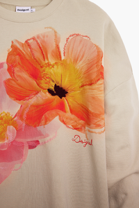 Desigual Floral Sweater Tan