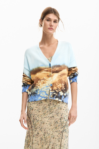 Desigual Landscape Cardigan Blue Pre-Order