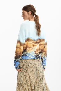 Desigual Landscape Cardigan Blue Pre-Order