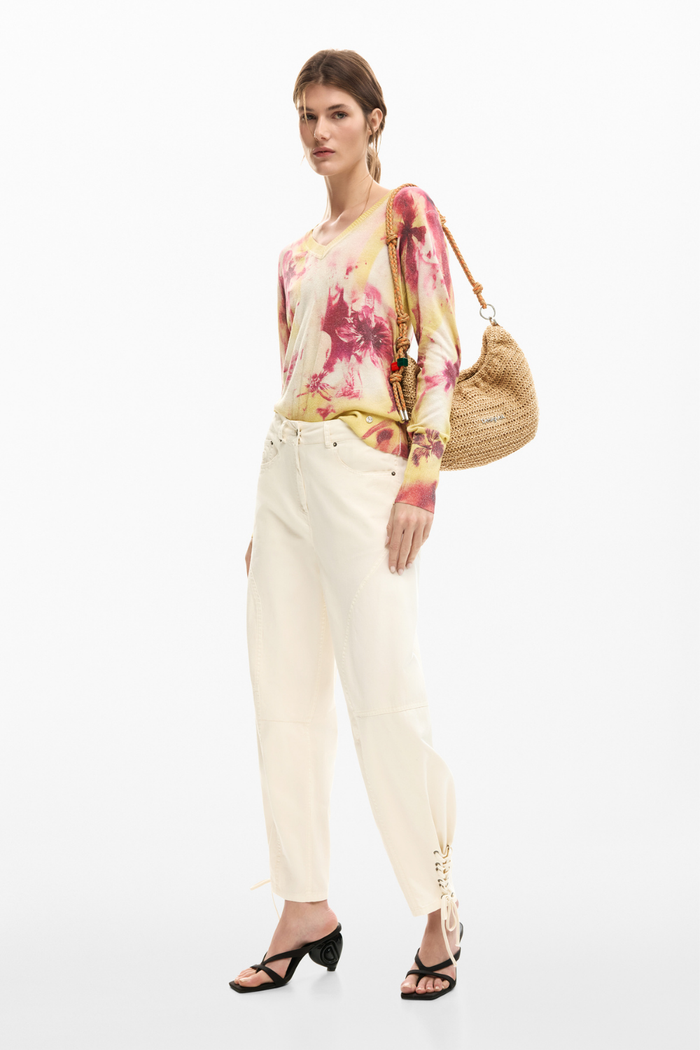 Desigual Long Tie Jeans Ecru Pre-Order
