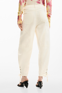 Desigual Long Tie Jeans Ecru Pre-Order