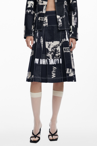 Desigual Newspaper Skirt Black