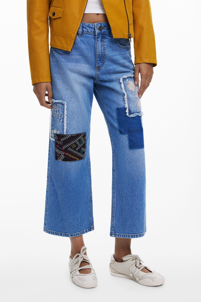 Desigual Patches Jeans Light Denim