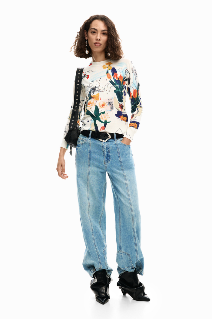 Desigual Plant Knit Cream