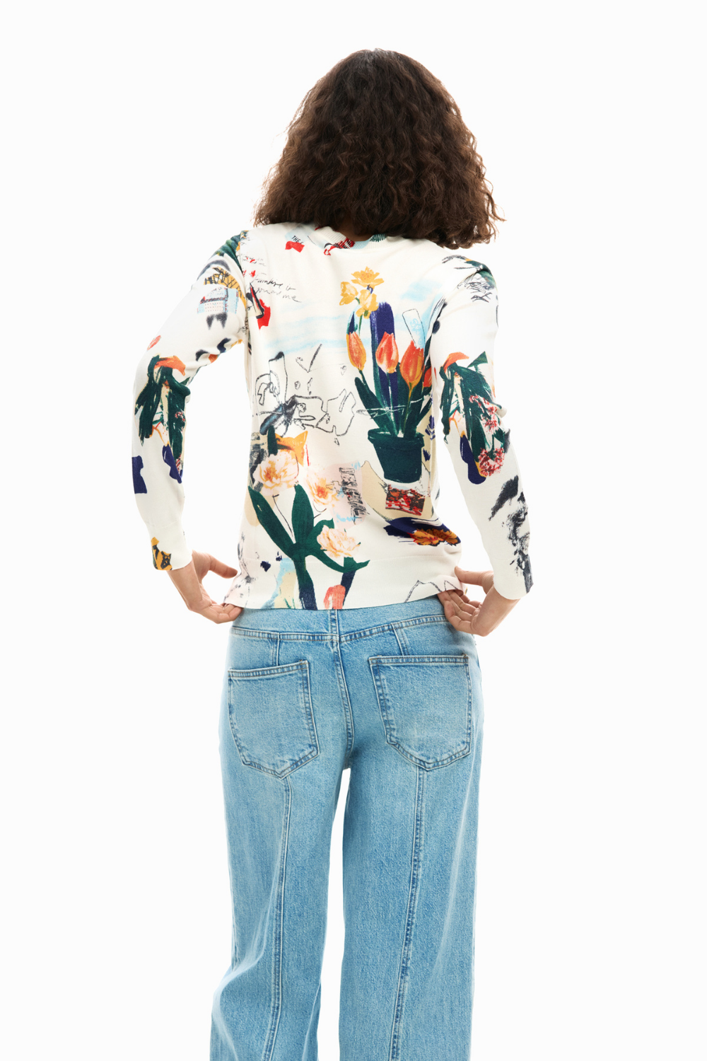 Desigual Plant Knit Cream