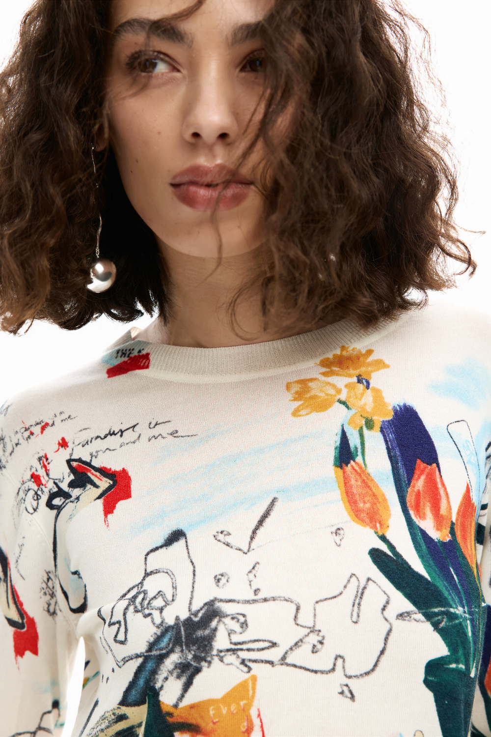 Desigual Plant Knit Cream