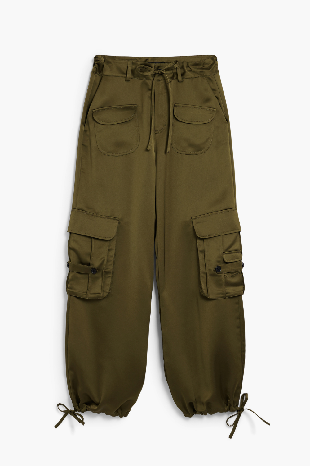 Desigual Satin Cargo Pants Khaki Pre-Order