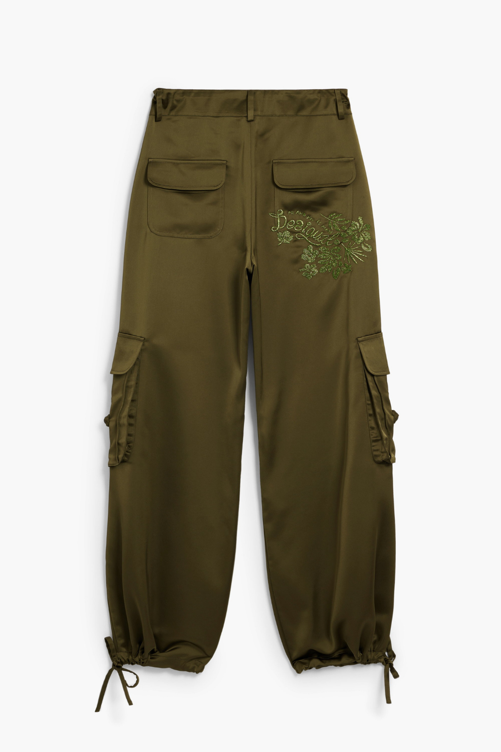 Desigual Satin Cargo Pants Khaki Pre-Order