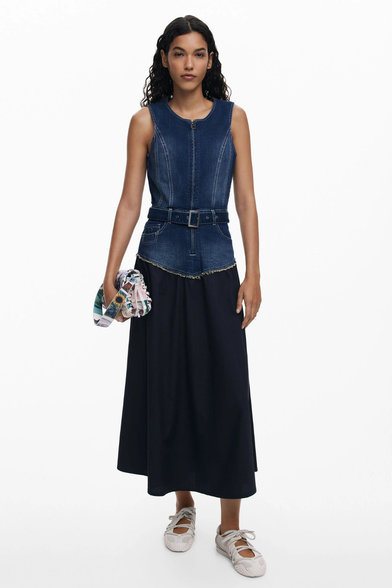 Desigual Sleeveless Vest Dress Denim