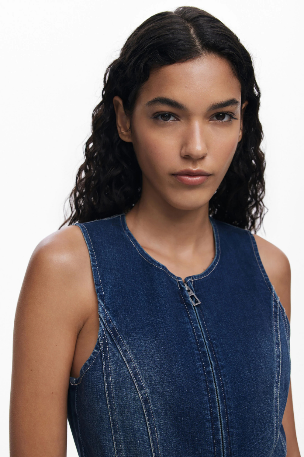 Desigual Sleeveless Vest Dress Denim