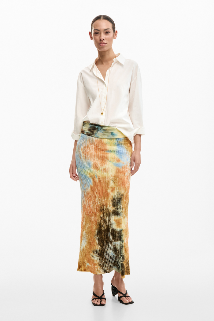 Desigual Textured Skirt Warm Brown