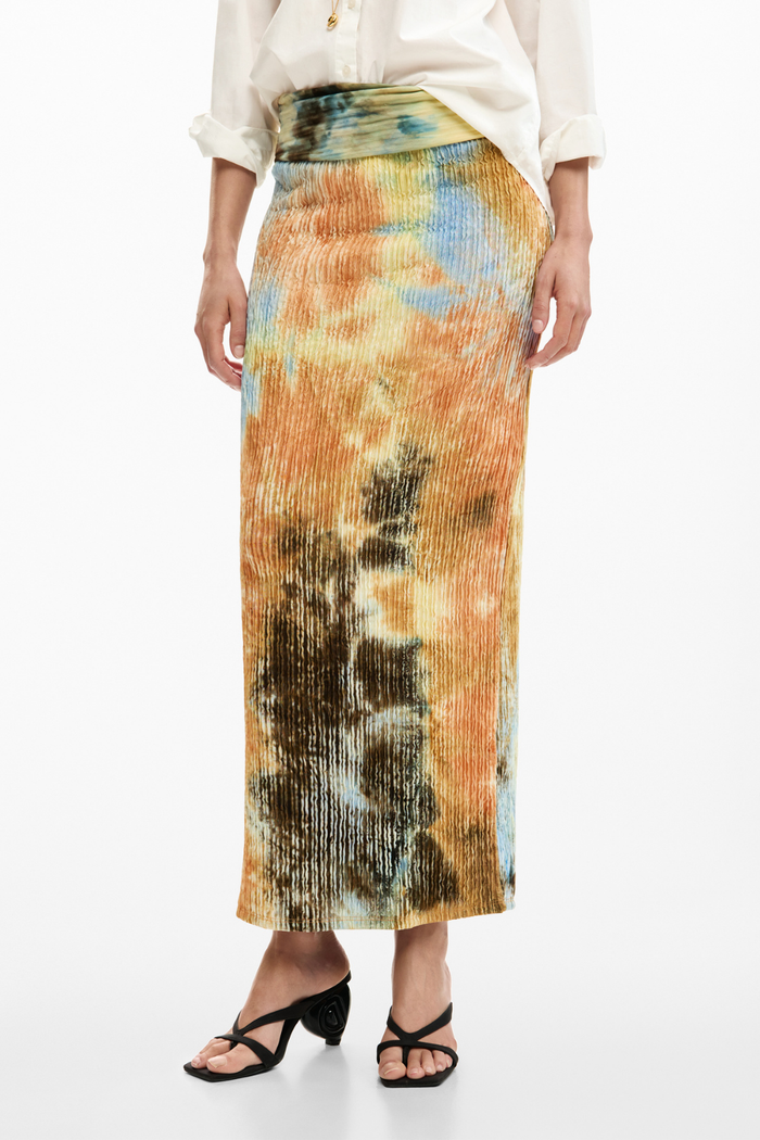 Desigual Textured Skirt Warm Brown