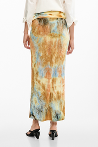 Desigual Textured Skirt Warm Brown