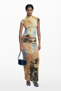 Desigual Textured Sleeveless Top Warm Brown