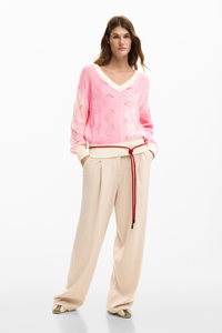 Desigual Two-Tone Knit Pink