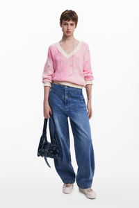 Desigual Two-Tone Knit Pink