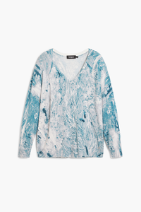 Desigual Abstract Knit Sweater Blue
