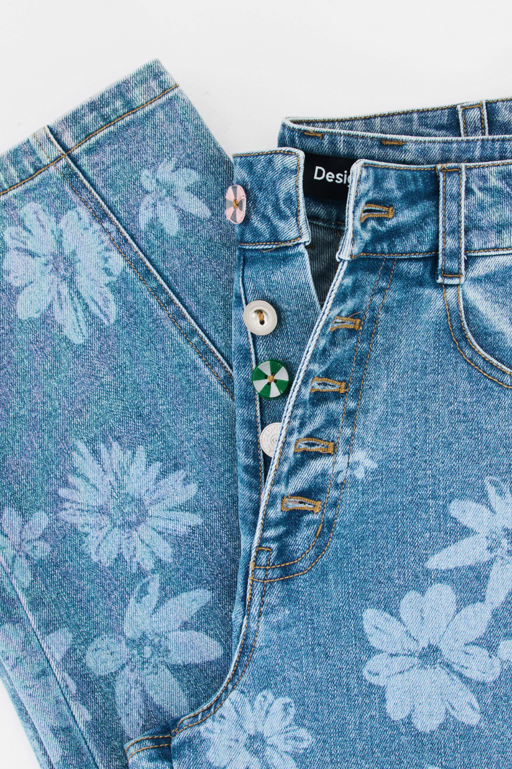 Desigual Floral Barrel Jeans