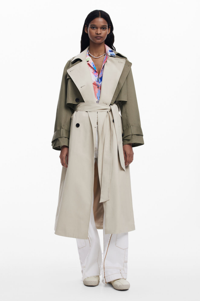 Desigual Detachable Two-Tone Trench Coat