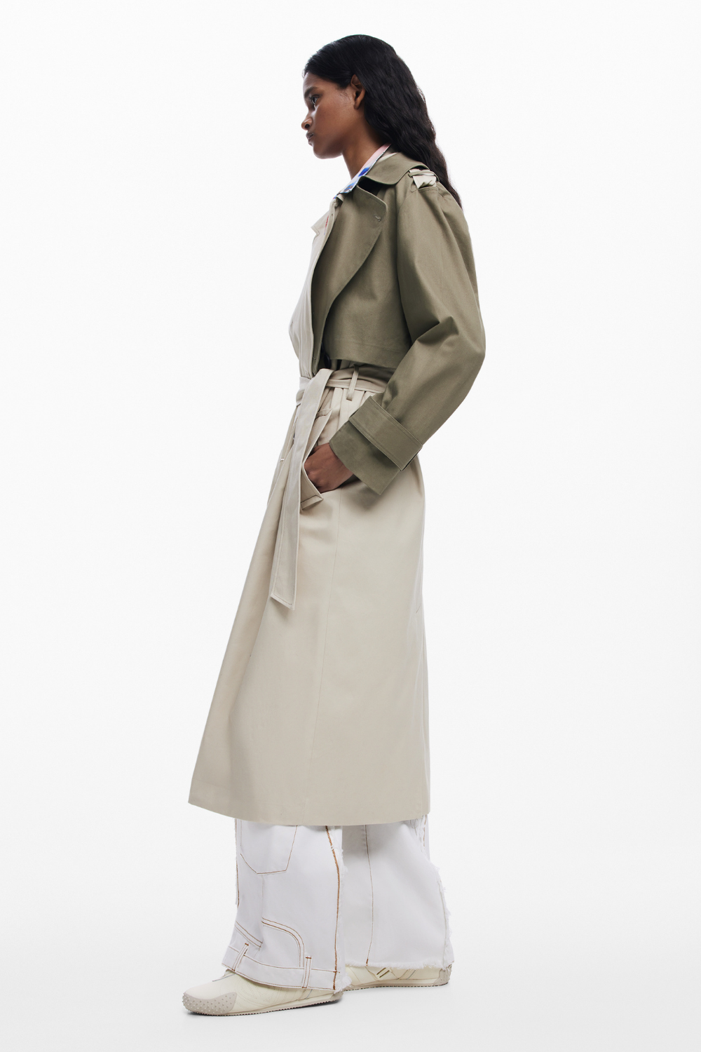 Desigual Detachable Two-Tone Trench Coat